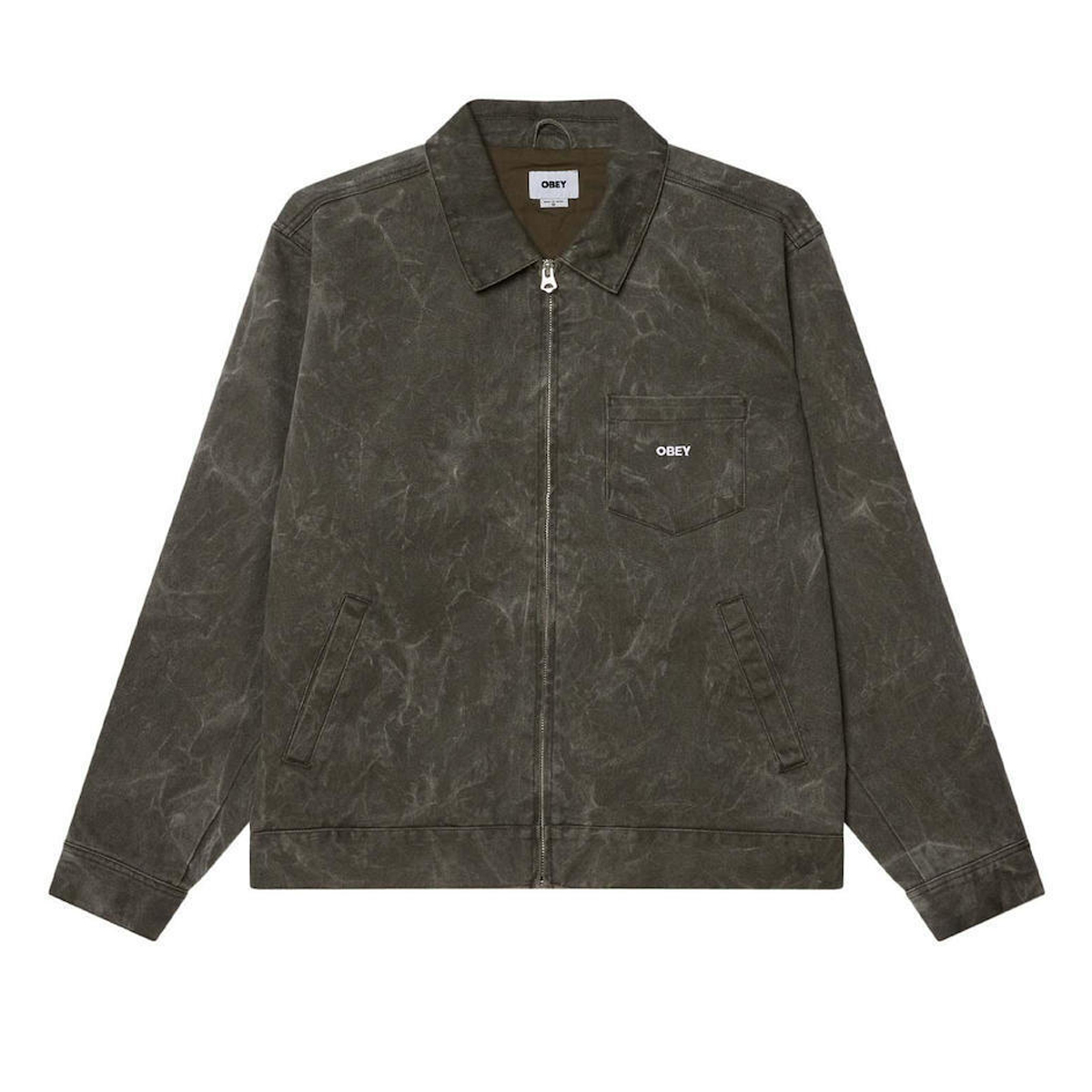 OBEY Workman Zip Jacket Ανδρικό Μπουφάν Τζιν - Χακί